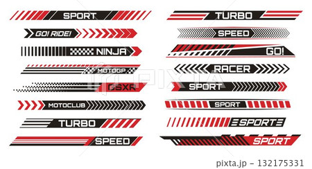 Racing stripe decals for motorcycle customization 132175331