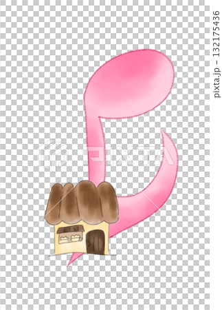 Musical note with chocolate house 132175436