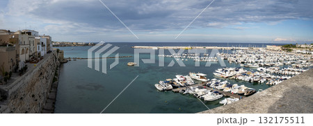 Panoramic view of hundreds of boats at the marina of Otranto Italy Panoramic view of hundreds of boats at the marina of Otranto Italy 132175511