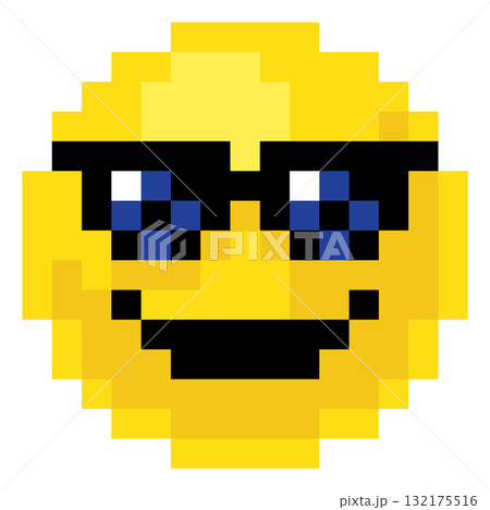 Pixel Art Emoji Emoticon Cool Sunglasses Pixel Art Emoji Emoticon Cool Sunglasses 132175516