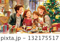 クリスマスパーティーを楽しむ家族 132175517