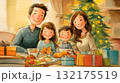 クリスマスパーティーを楽しむ家族 132175519