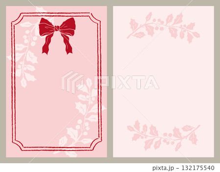 ビンテージクリスマスカードデザインテンプレートセット ビンテージクリスマスカードデザインテンプレートセット 132175540