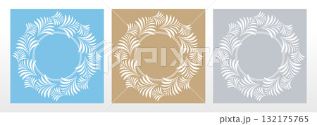 Set of decorative frames Elegant vector element for design in Eastern style, place for text. Floral colored borders. Lace illustration for invitations and greeting cards 132175765