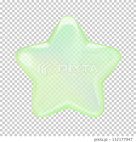 Puffy sticker-style 3D illustration star Puffy sticker-style 3D illustration star 132177947