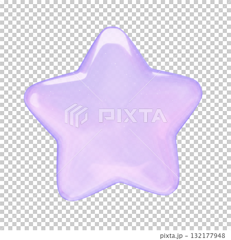 Puffy sticker-style 3D illustration star 132177948