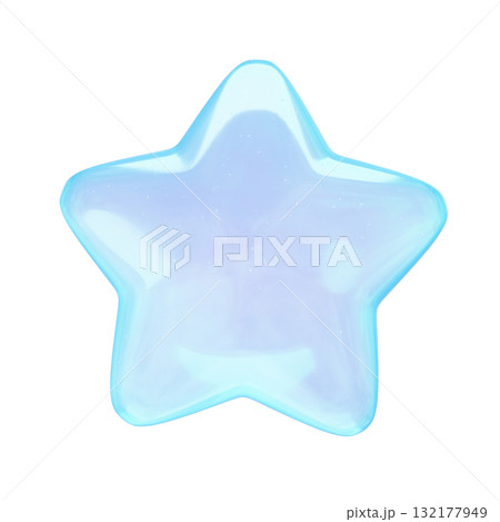 ぷっくりシール風3Dイラスト　星 132177949