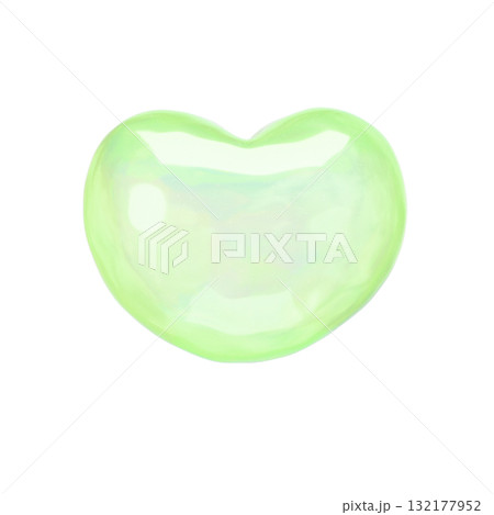 ぷっくりシール風3Dイラスト　ハート 132177952