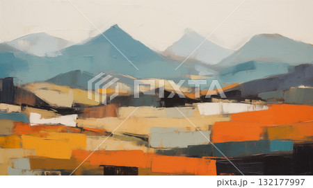 Abstract mountain landscape painting Abstract mountain landscape painting 132177997