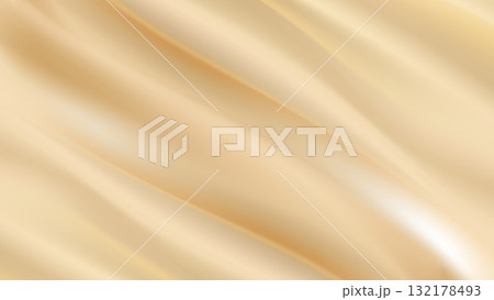 メッシュグラデーションで描いたゴールドのドレープ風背景 132178493