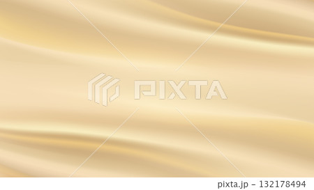 メッシュグラデーションで描いたゴールドのドレープ風背景 132178494