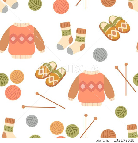 warm clothing seamless pattern 132178619