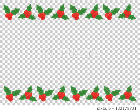 クリスマスホーリー フレーム イラスト クリスマスホーリー フレーム イラスト 132178731