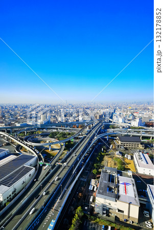 【大阪府】晴天の東大阪ジャンクション 【大阪府】晴天の東大阪ジャンクション 132178852