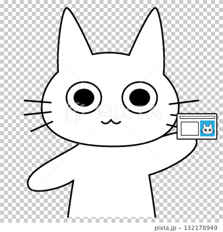 免許証を持つ猫のイラスト 免許証を持つ猫のイラスト 132178949