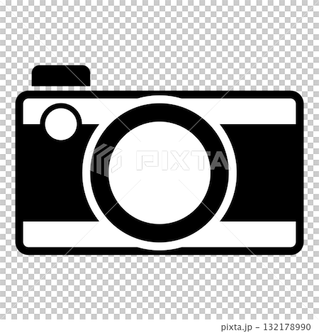 Simple and flat black and white camera icon on white background Simple and flat black and white camera icon on white background 132178990