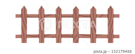 Wooden fence rustic outdoor element 132179488