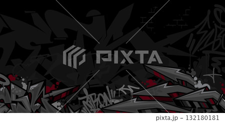 Cool Dark Abstract Flat Urban Street Art Graffiti Style Vector Illustration Template Background Art 132180181