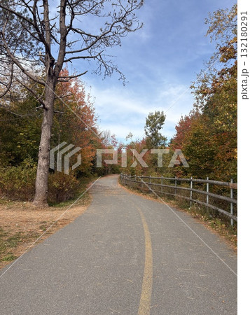 カナダの紅葉ロード/Autumn Road with Maple Trees in Canada カナダの紅葉ロード/Autumn Road with Maple Trees in Canada 132180291