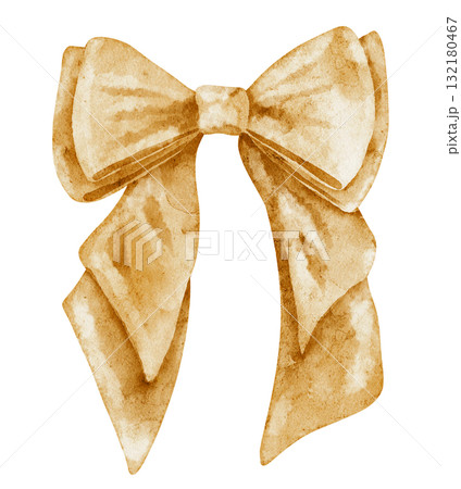 Golden bow Watercolor illustration. Drawing of Ribbon with yellow knot for Christmas designs, greeting cards, and New Year invitations. Art for party decor or Birthday gifts on isolated background. Golden bow Watercolor illustration. Drawing of Ribbon with yellow knot for Christmas designs, greeting cards, and New Year invitations. Art for party decor or Birthday gifts on isolated background. 132180467