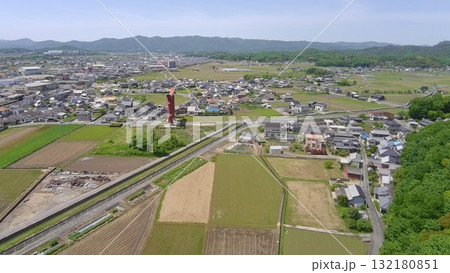 水攻めされた備中高松城の上空からの様子 132180851