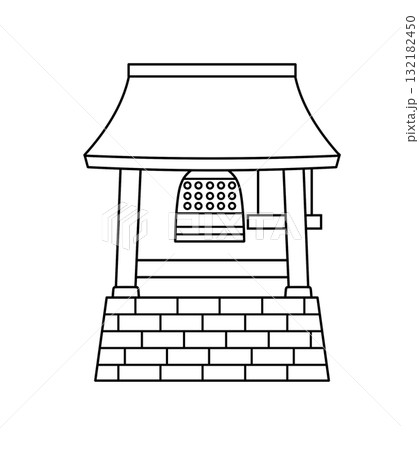 白黒線画の手描き風の寺の鐘楼イラスト(仏教行事・除夜の鐘) 白黒線画の手描き風の寺の鐘楼イラスト(仏教行事・除夜の鐘) 132182450