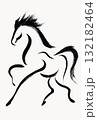 年賀状素材～筆絵の馬～躍動感 132182464