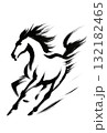 年賀状素材～筆絵の馬～スピード感 132182465