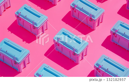 toolbox pattern on pink background 132182937