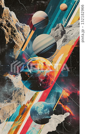 surreal cosmic collage with planets, stars, nebulas and galaxies, far alien world in style of abstract, dreamlike colorful universe surreal cosmic collage with planets, stars, nebulas and galaxies, far alien world in style of abstract, dreamlike colorful universe 132182966