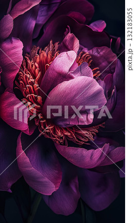 beautiful pink and purple flower blossom, petal and blooming background, macro closeup shot 132183055