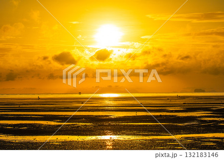 the sun in golden sky Over the lighthouse the sun in golden sky Over the lighthouse 132183146