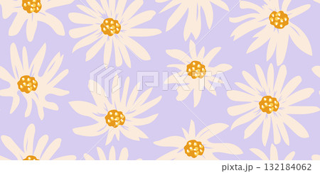 Abstract hand drawn floral seamless patterns. Illustration for fabric, textiles, clothing, wall art, printing and design project, etc. Abstract hand drawn floral seamless patterns. Illustration for fabric, textiles, clothing, wall art, printing and design project, etc. 132184062