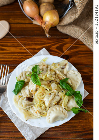 Homemade dumplings with delicious filling and seasonings 132184191