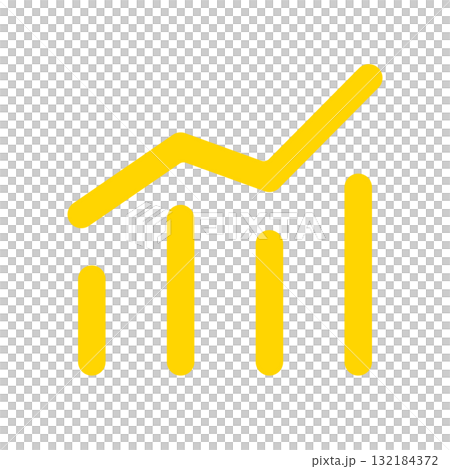 波動並向右上升的折線圖和長條圖 - 增加和波動的圖表圖標 波動並向右上升的折線圖和長條圖 - 增加和波動的圖表圖標 132184372