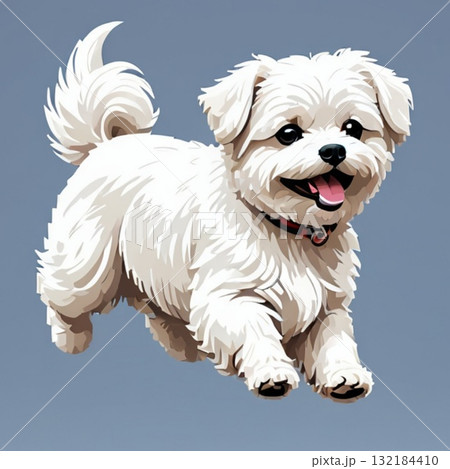 かわいいドット絵 マルチーズさん ラインスタンプ風 かわいいドット絵 マルチーズさん ラインスタンプ風 132184410