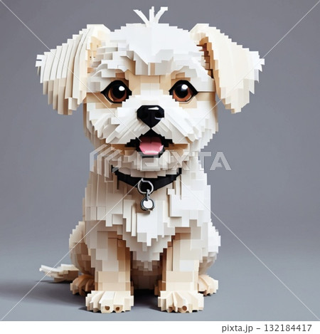 かわいいドット絵 マルチーズさん ラインスタンプ風 かわいいドット絵 マルチーズさん ラインスタンプ風 132184417