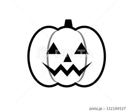 ハロウィーン　ジャックオランタンのシンプルなイラスト　ハロウィン,かぼちゃ,10月,素材, 132184527