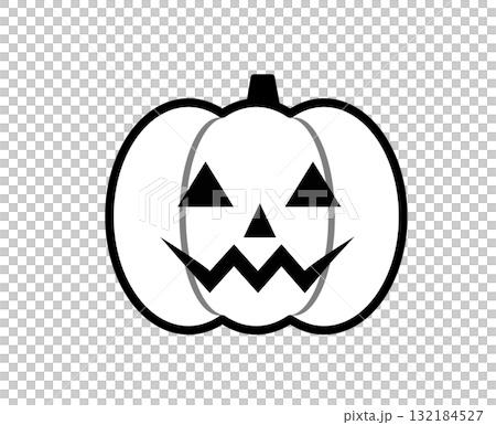 ハロウィーン　ジャックオランタンのシンプルなイラスト　ハロウィン,かぼちゃ,10月,素材, 132184527