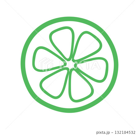 Minimal lime slice illustration 132184532