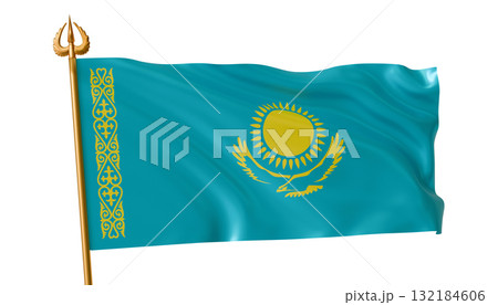 Flag of Kazakhstan 3d render 1 132184606