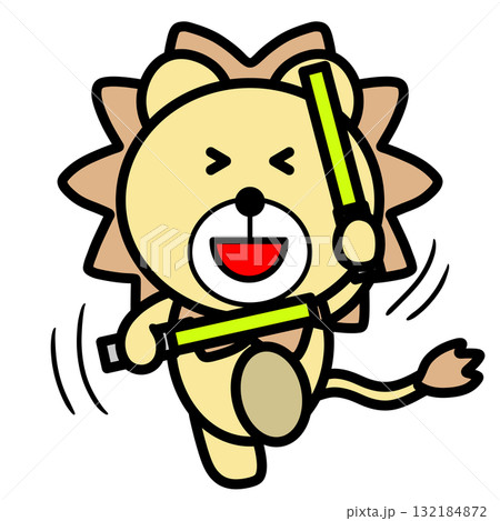 ペンライトを振るライオン 132184872