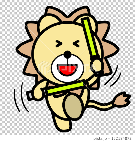 ペンライトを振るライオン 132184872