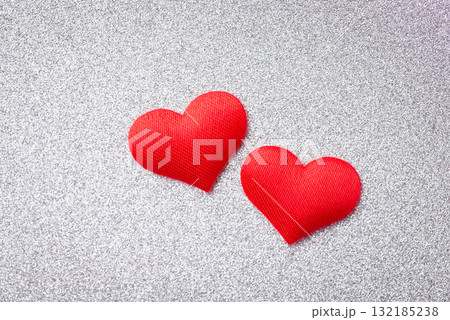 Valentines Day background with two red hearts. Love concept Valentines Day background with two red hearts. Love concept 132185238