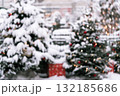 Blurred Christmas background with soft focus and copy space for holiday-themed designs 132185686