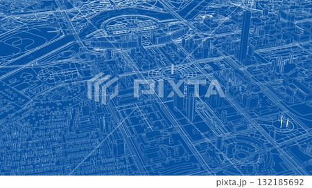 Intricate Urban Blueprint 132185692