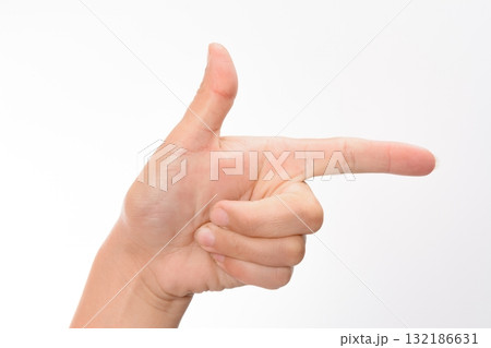 Hand pointing with index finger 132186631