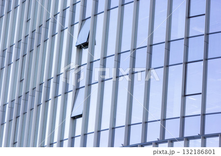 Modern European office architecture. View of the stylish fully glazed building. conciseness 132186801