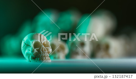 Miniature skulls background. Skull background 132187417