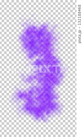 Swirling violet smoke with soft luminous glow and elegant rounded shape on transparent background forming mystical vapor trail Swirling violet smoke with soft luminous glow and elegant rounded shape on transparent background forming mystical vapor trail 132188468